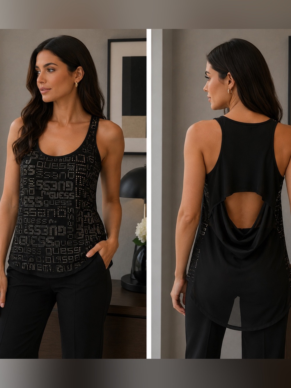 GUESS Insignia Embossed Tank Large
